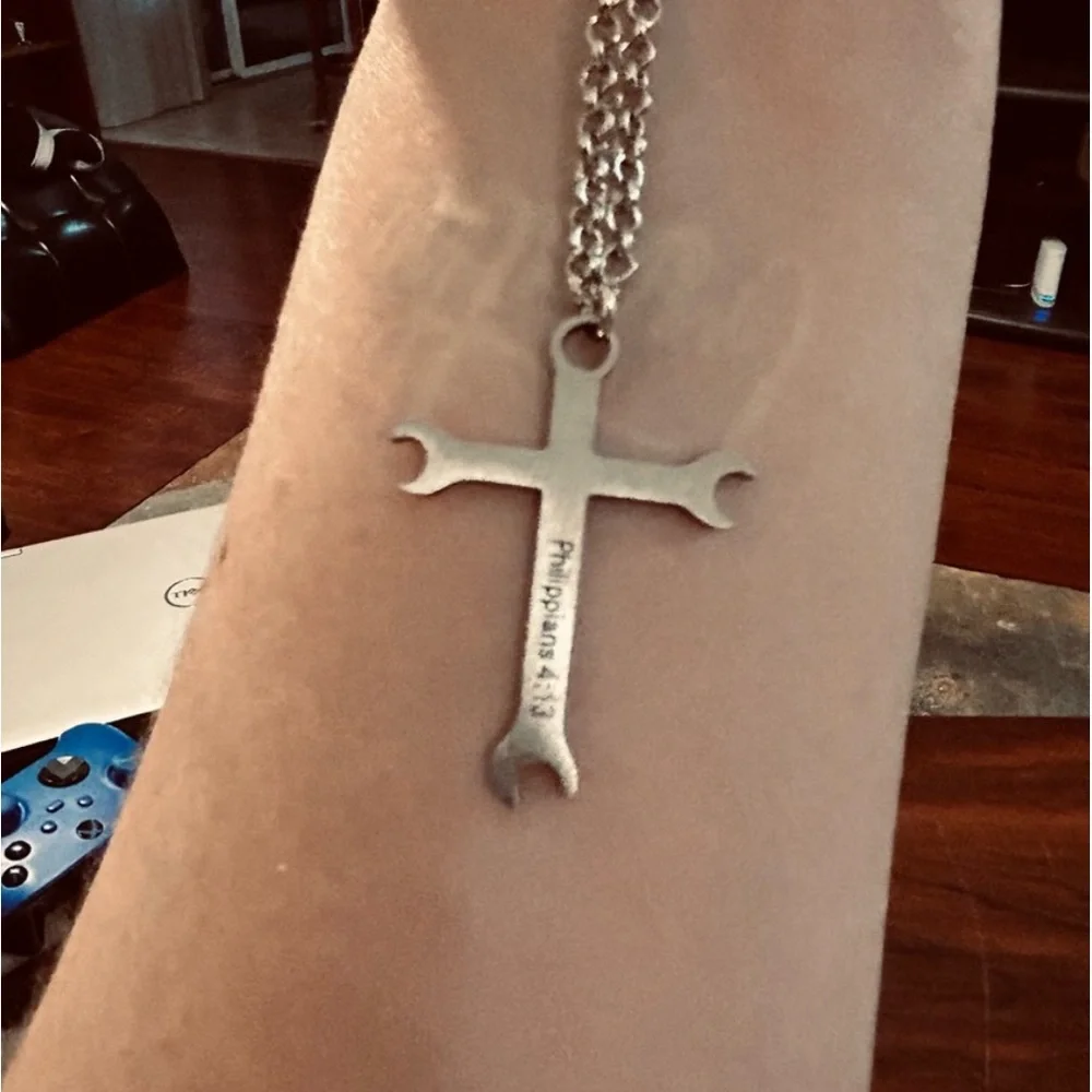 Cross Necklace I Can Do All Things Stainless Steel